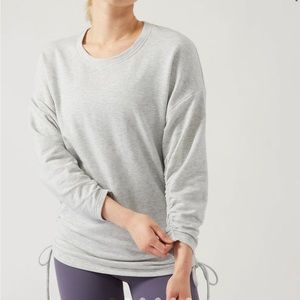 Athleta Lombard ruched sweatshirt - gray size small